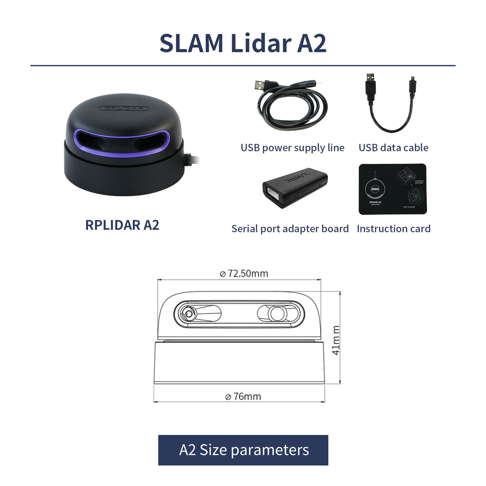 Slamtec RPLIDAR Lidar SLAM A1 A2 A3 S1 S2 S2L MapperM2 지원 ROS/ROS2용 매핑 탐색 버전 RPLIDAR A2M12